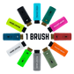 Colorful pocket brushes arranged in a circular pattern on a white background with '1 BRUSH' text.
