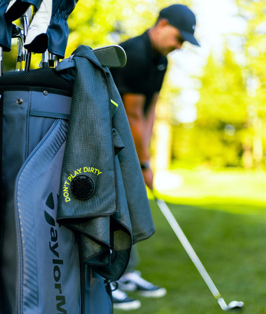 Don't Play Dirty Golf Club Brush Towel | Charcoal | Golf Towel