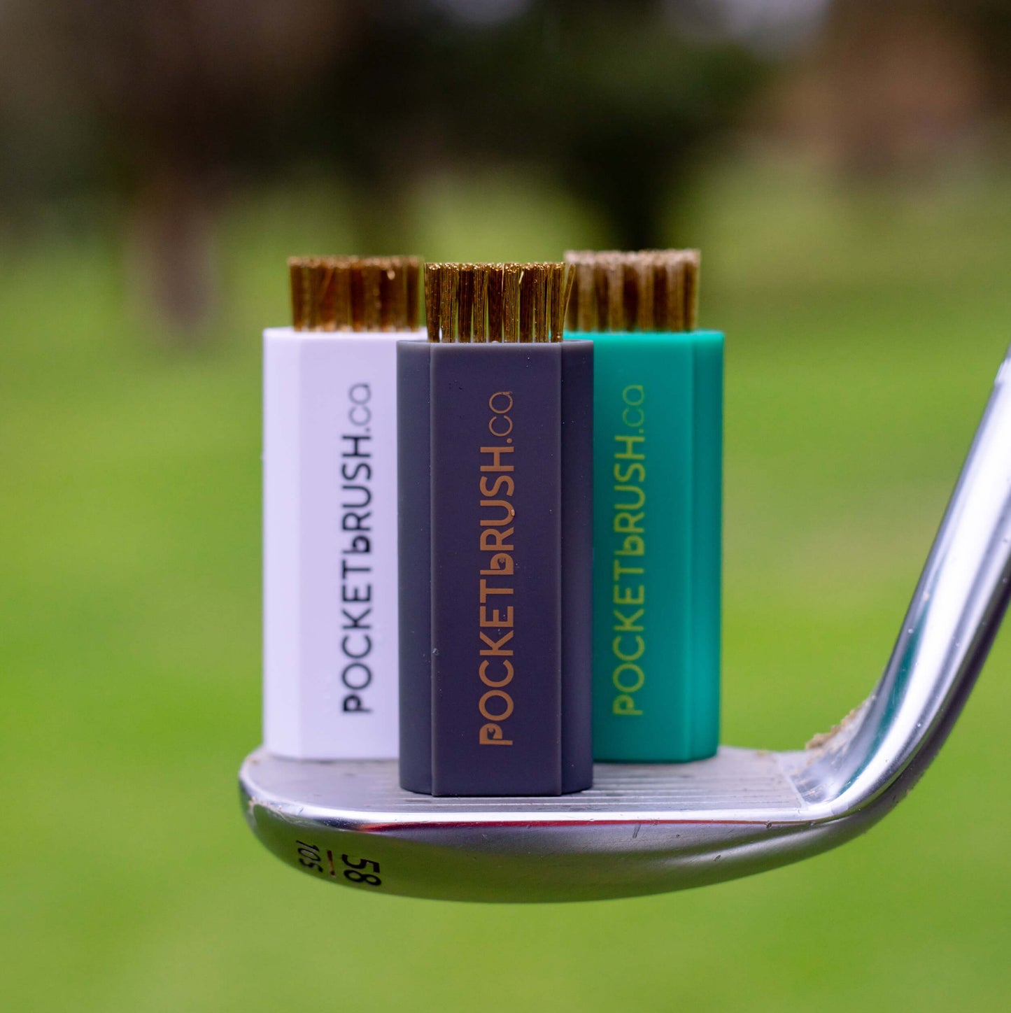 Pocket Brush Golf Club Cleaner Charcoal Orange